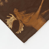 Wilde Natuur Moose Birds Dark Brown Rustic Camp Fleece Deken (Hoek)