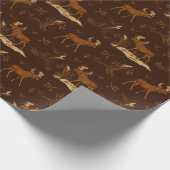 Wilde Natuur Moose Vogels Donkere bruine Rotische  Cadeaupapier (Hoek)