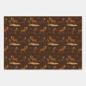 Wilde Natuur Moose Vogels Donkere bruine Rotische  Inpakpapier Vel (Voorkant 2)
