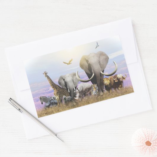 Wilde natuur rechthoekige sticker (Envelop)