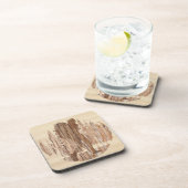 Wilde natuur roept een wandelaar in hout bier onderzetter (Rechterzijde)