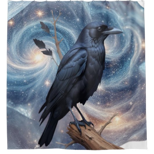 wilde Natuur vogels raaf-kraai Douchegordijn (Voorkant)