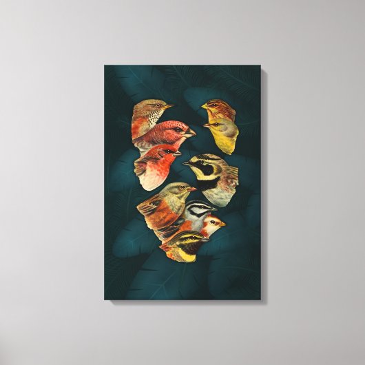 Wilde Natuur Vogels van een veer Canvas Afdruk (Voorkant)