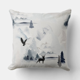 Wilde Natuur Winter Collage Uil Hert Bos Kussen