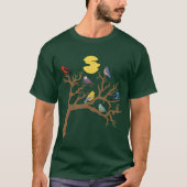 Wilde Natuur Wirebomen en Vogels  T-shirt (Voorkant)
