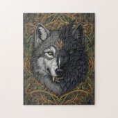 Wilde Natuur Wolf Crow-Raven Legpuzzel (Verticaal)