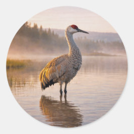 Wilde natuur Zandheuvelkraan Wetland Ronde Sticker