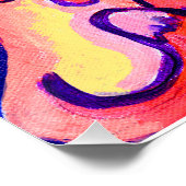 Wilde Neon Kat Cool Kunst Schilderij Fun  Perfect Poster (Hoek)