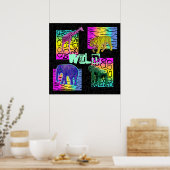 Wilde neondieren poster (Keuken)