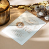 wilde | Neutraal Boho Lion eerste verjaardag Kaart