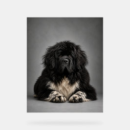 Wilde Newf-haar, het kan me niet schelen  Acryl Bord