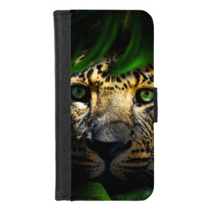 Wilde nieuwsgierigheid: Jaguar Lurking in het Oerw iPhone 8/7 Portemonnee Hoesje
