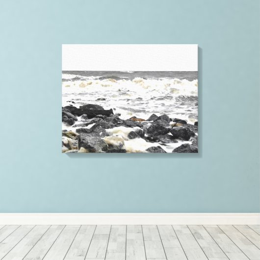 Wilde Oceaansurf Canvas Afdruk (Insitu (Houten vloer))