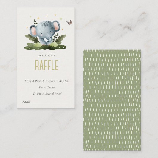 Wilde Oerwoud Dierlijke Kinderen Draad Raffle Baby Informatiekaartje (Voorkant / Achterkant)