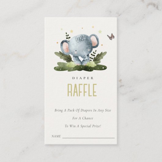 Wilde Oerwoud Dierlijke Kinderen Draad Raffle Baby Informatiekaartje (Voorkant)