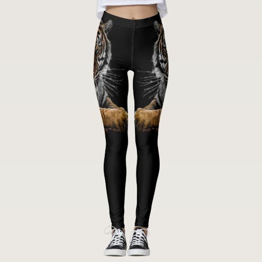 Wilde Oerwoud Dierlijke Tijger Leggings (Voorkant)