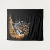 Wilde Oerwoud Dierlijke Tijger Wandkleed (Voorkant (horizontaal))