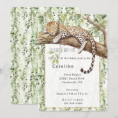 Wilde Oerwoud Groene Ivy Leopard Verjaardag Kaart (Voorkant / Achterkant)
