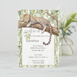 Wilde Oerwoud Groene Ivy Leopard Verjaardag Kaart