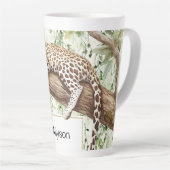 Wilde Oerwoud Groene Ivy Leopard Verjaardag Latte Mok (Rechterhoek)