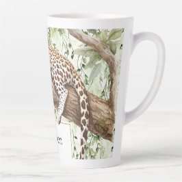 Wilde Oerwoud Groene Ivy Leopard Verjaardag Latte Mok