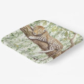 Wilde Oerwoud Groene Ivy Leopard Verjaardag Papieren Bordje (Gebogen)
