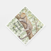 Wilde Oerwoud Groene Ivy Leopard Verjaardag Servet (Hoek)