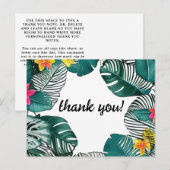 Wilde Oerwoud laat roze gele hibiscusbloemen achte Briefkaart (Voorkant / Achterkant)