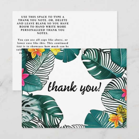 Wilde Oerwoud laat roze gele hibiscusbloemen achte Briefkaart (Voorkant / Achterkant)