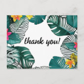 Wilde Oerwoud laat roze gele hibiscusbloemen achte Briefkaart (Voorkant)