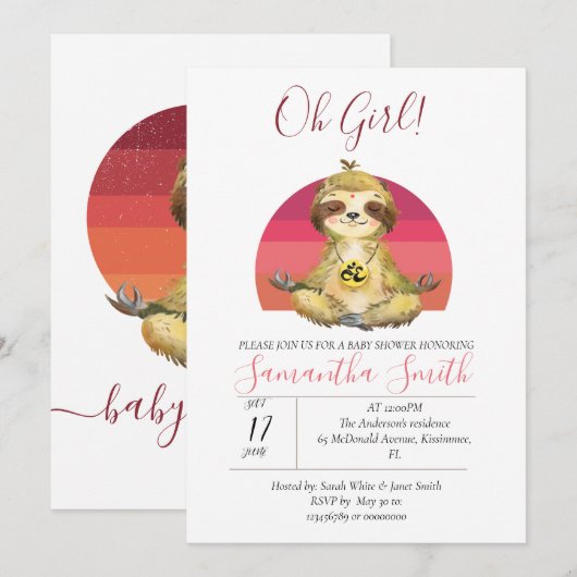 Wilde Oerwoud Safari Dieren Baby Slotuitnodiging Kaart (Voorkant / Achterkant)