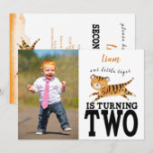 Wilde Oerwoud Tiger 2e verjaardag uitnodiging (Voorkant / Achterkant)