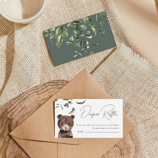 Wilde Oerwouden | Baby shower Diaper Raffle Informatiekaartje