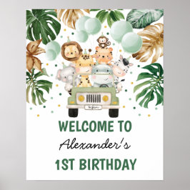 Wilde Oerwouden Greenery Gold Birthday Welkom Poster