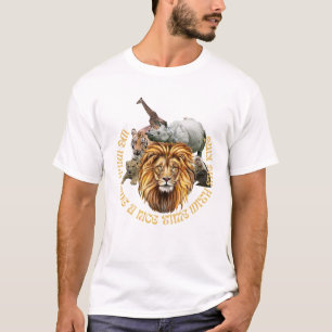 Wilde Oerwouden met majestueuze leeuw gecentreerd T-shirt