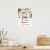 Wilde Oerwouden Roze Floral Birthday Welkom Poster (Keuken)