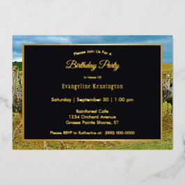 Wilde Oesterkwelp Gold Birthday Folie Uitnodiging