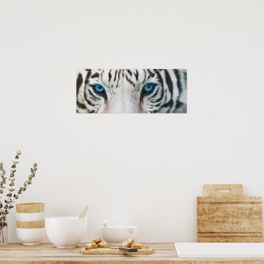 Wilde ogen - White Tiger Art Poster of Print (Keuken)
