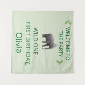 Wilde Olifant Feest Verwelkoming Kunst Wandkleed (Voorkant (horizontaal))