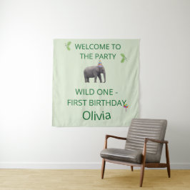 Wilde Olifant Feest Verwelkoming Kunst Wandkleed
