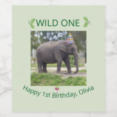 Wilde Olifant Feestje Behandeling Wijn Etiket (Enkel label)