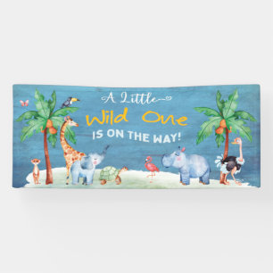 Wilde Olifant Safari Jungle Dieren Baby Shower Spandoek
