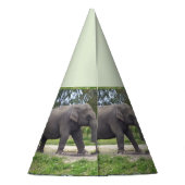 Wilde Olifant Verjaardagskegelontwerp Feesthoedjes (Achterkant)