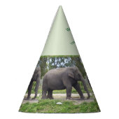 Wilde Olifant Verjaardagskegelontwerp Feesthoedjes (Links)