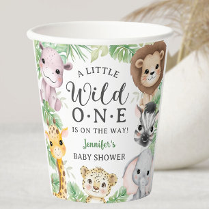 Wilde One Safari Dieren Baby Shower Geslacht Neutr Papieren Bekers