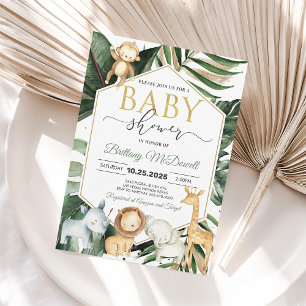 Wilde oneafari Geslachtsneutrale babyshower uitnod Kaart