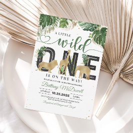 Wilde oneafari Jongen Baby Shower Uitnodiging