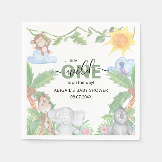 Wilde Ones Safari Baby Shower Servetten (Voorkant)