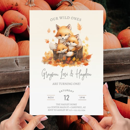 Wilde Ones Triplets Gezamenlijke 1e Verjaardag Kaart