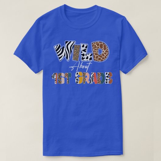 Wilde ongeveer 1e graad terug naar schoolluipaard t-shirt (Design voorkant)
